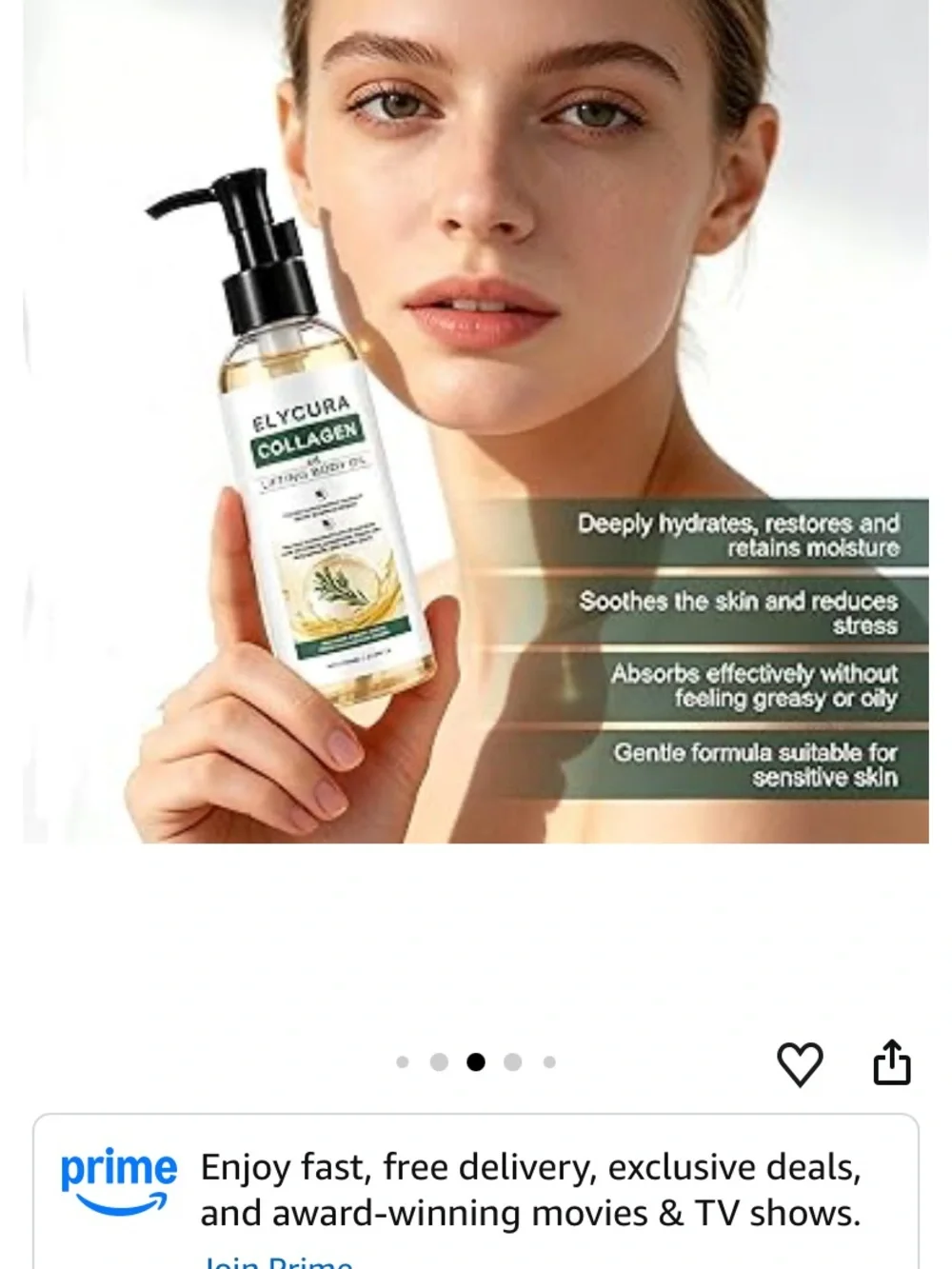 Collagen Lifting Body Oil,3.38 Fl.oz Shower Hydrating Shower Oil Helps Soften